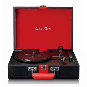 Lenco TT-110 Tourne-disque entraîné par courroie Noir, Rouge Semi-automatique