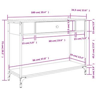 VidaXL Table console bois d'ingénierie  