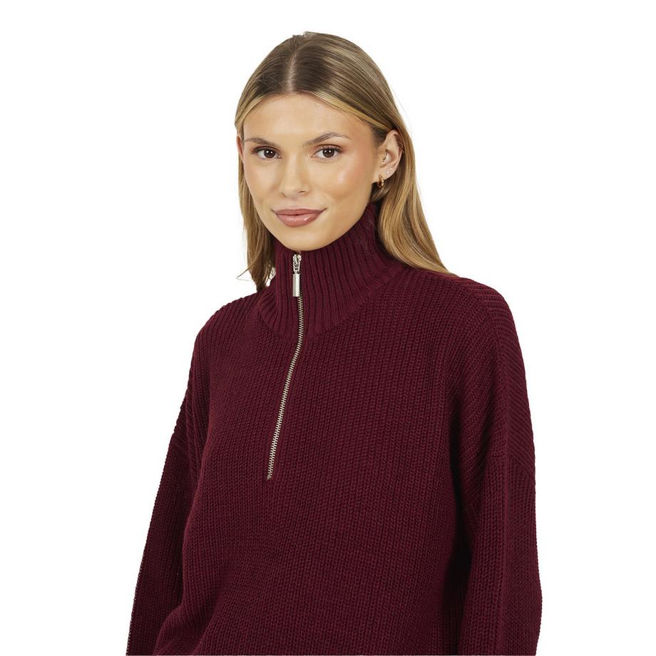 Brave Soul Pullover mit halbem Reißverschluss  