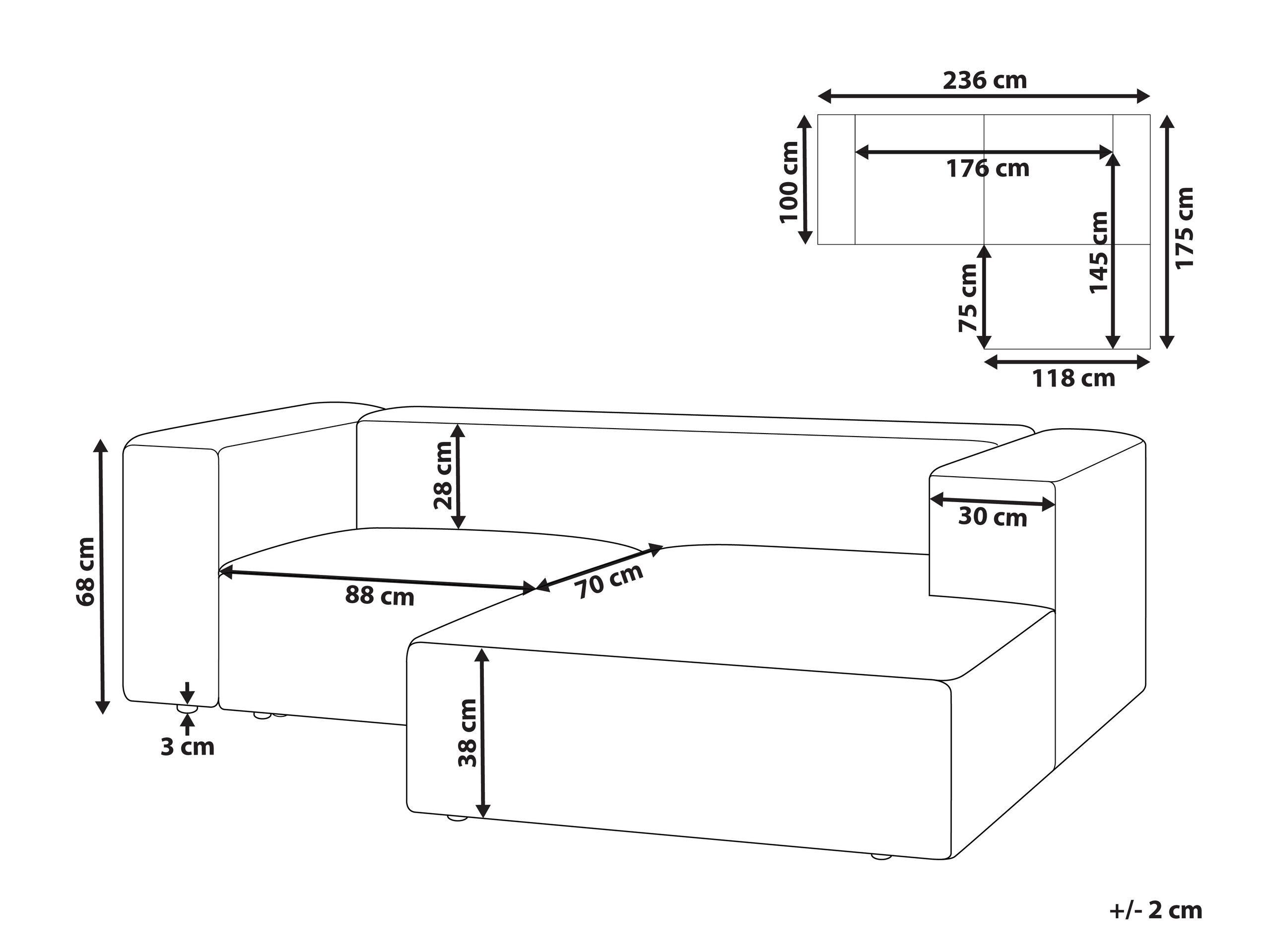 Beliani 2 Sitzer Sofa aus Samtstoff Skandinavisch VERNON  