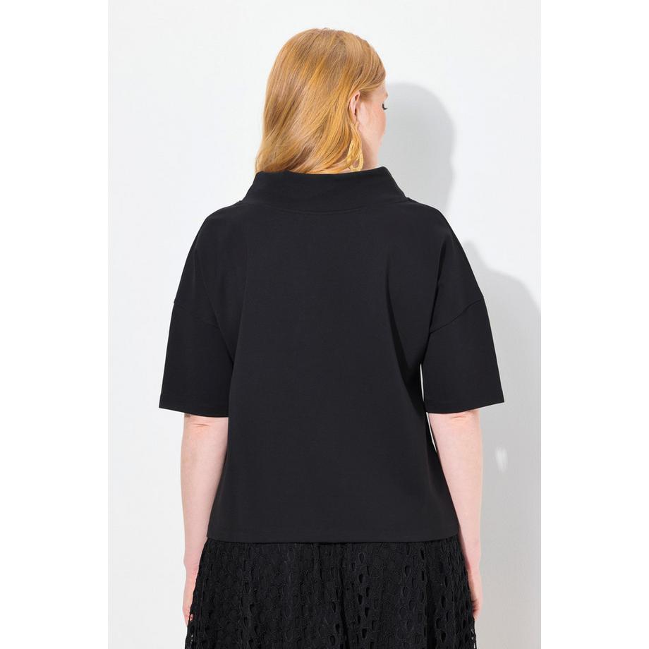 Ulla Popken Felpa oversize collo sciallato mezza manica  