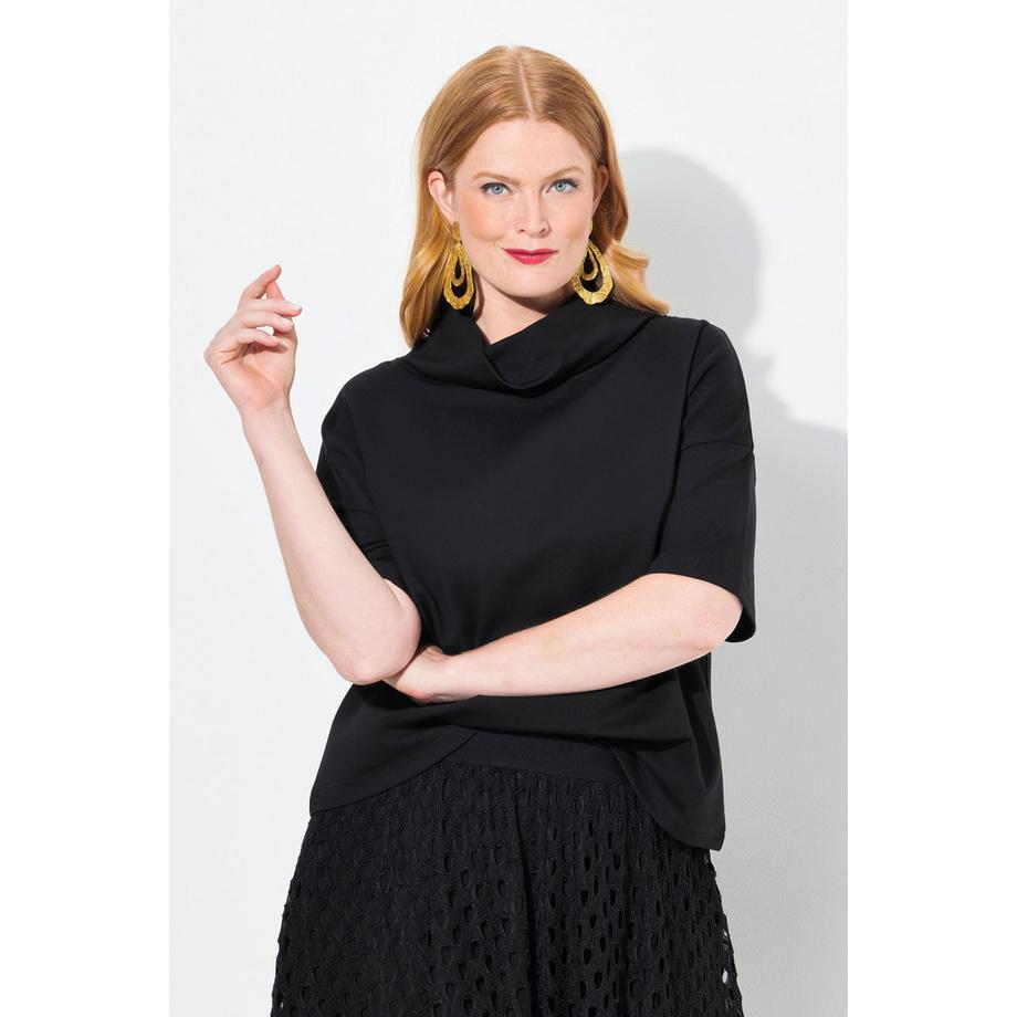 Ulla Popken Felpa oversize collo sciallato mezza manica  