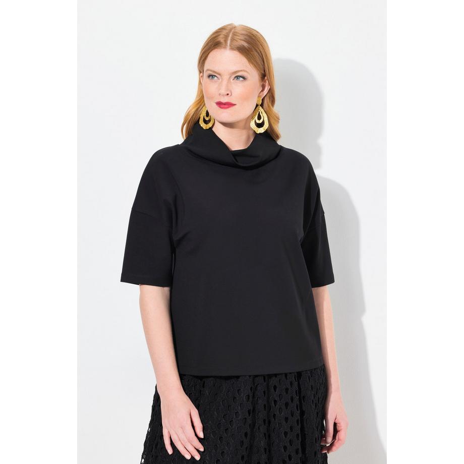 Ulla Popken Felpa oversize collo sciallato mezza manica  