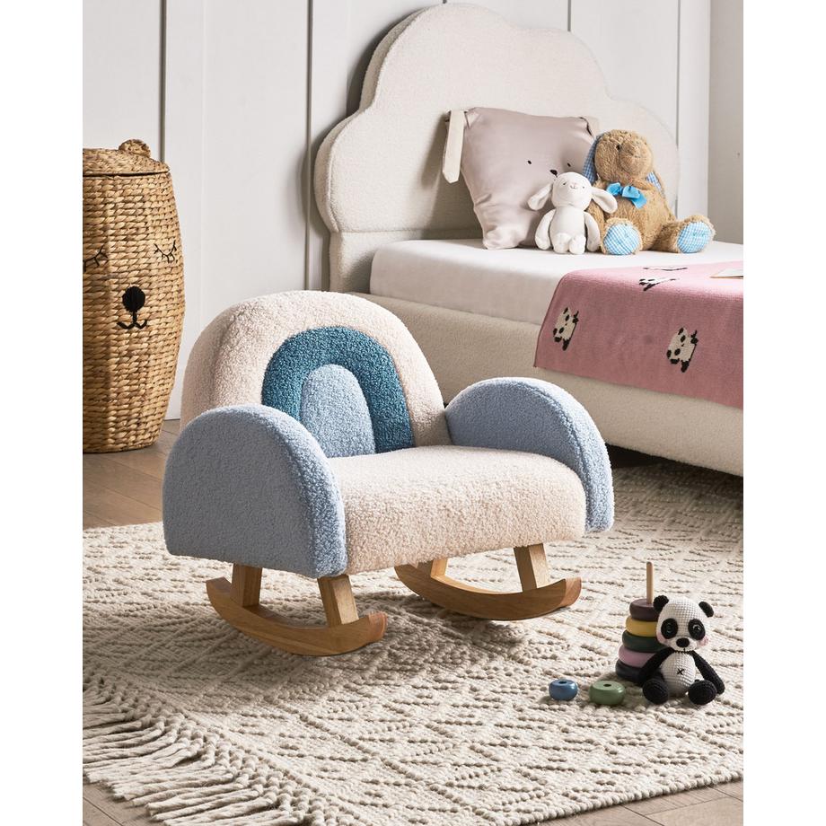 Beliani Sedia a dondolo per bambini en Bouclé Cottage OMBO  