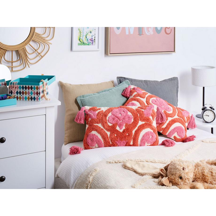 Beliani Set di 2 cuscini en Cotone Moderno FRAKSINUS  