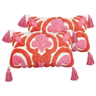 Beliani Dekokissen 2er Set aus Baumwolle Modern FRAKSINUS  