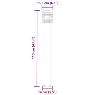 VidaXL lampada da terra per esterni Acciaio inossidabile  