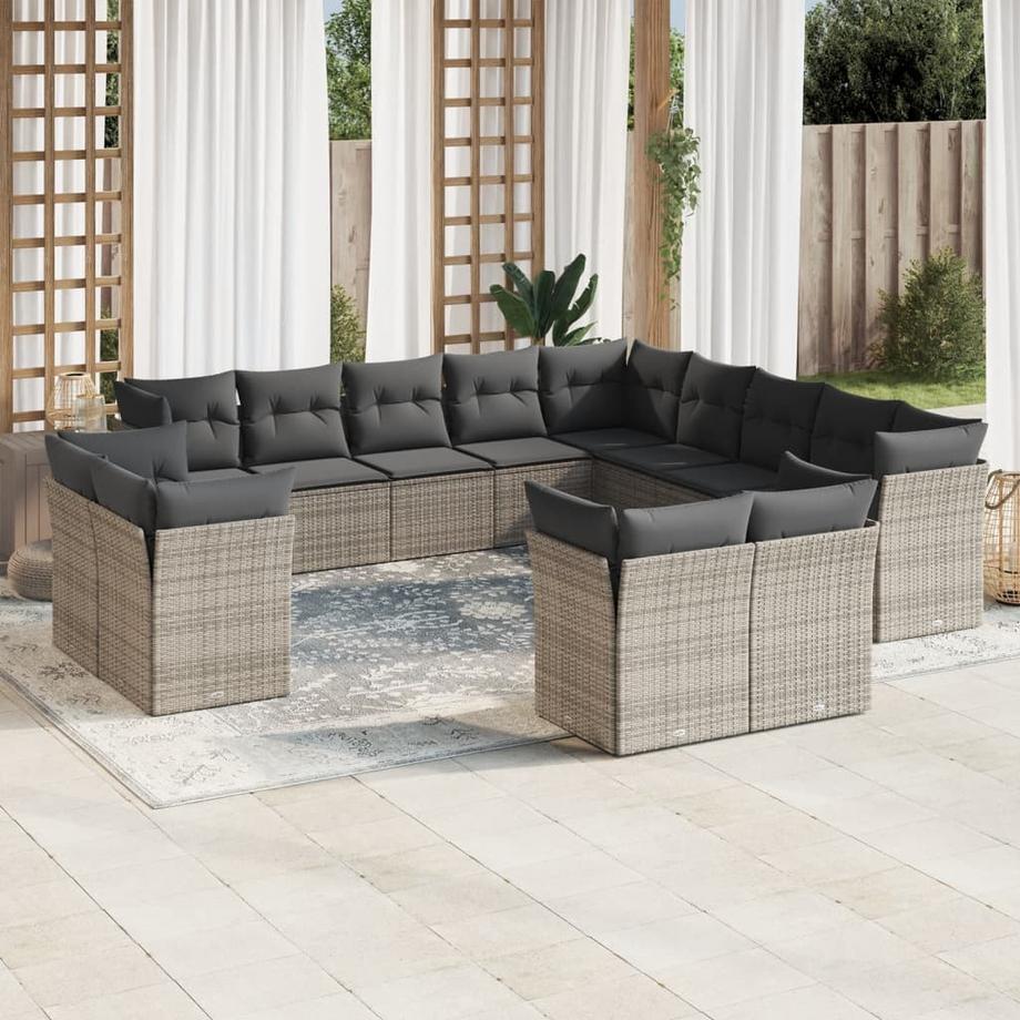 VidaXL set divano da giardino Polirattan  