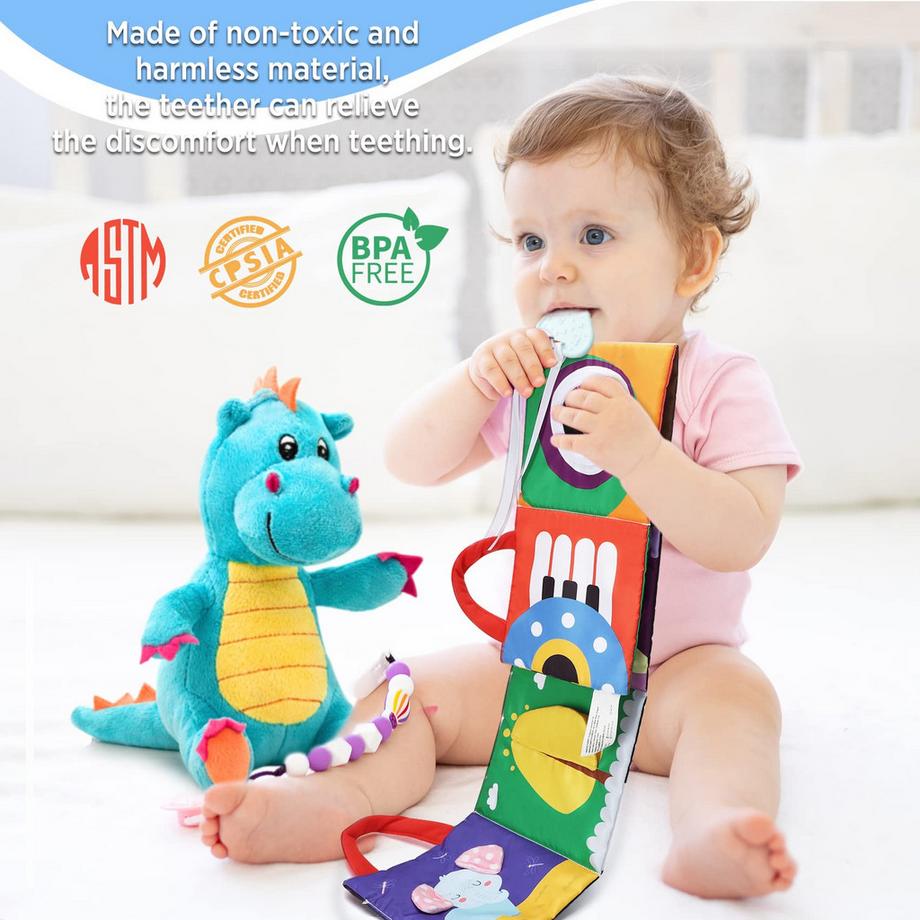 Activity-board  Livre en tissu pour bébés ,Livre jouet pour bébés,livres en tissu contrastés,jouets d'apprentissage perceptif 