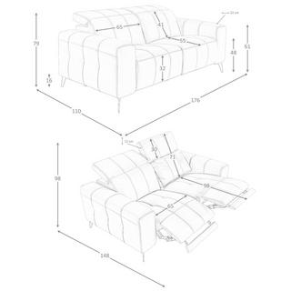 ANGEL CERDA Canapé de relaxation 2 places en cuir gris  