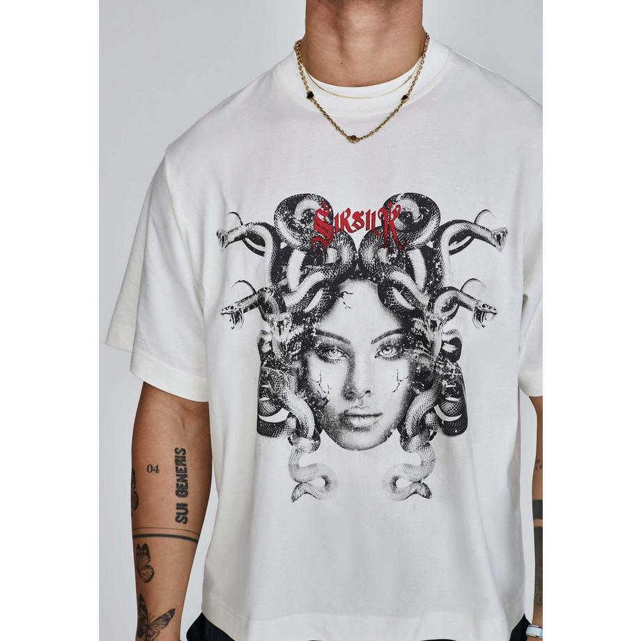 Sik Silk Medusa Stampa Grafica T-Shirt Oversized  