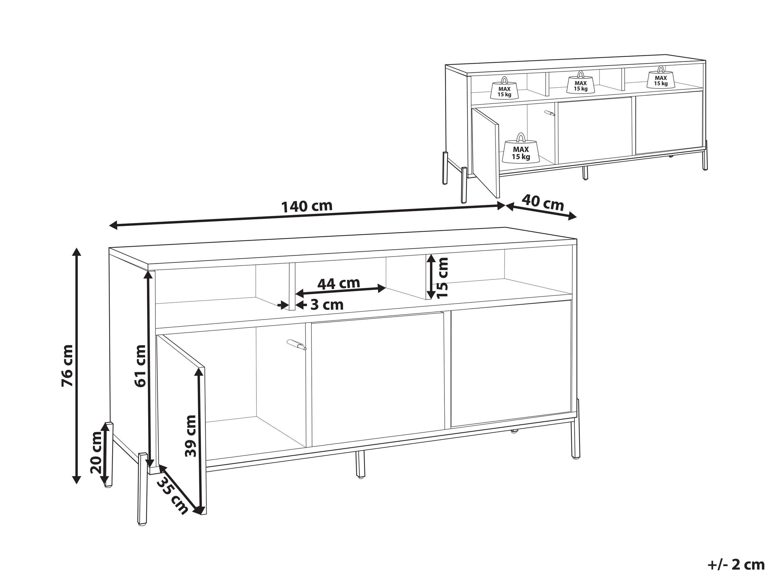 Beliani Commode en MDF Moderne MOINES  