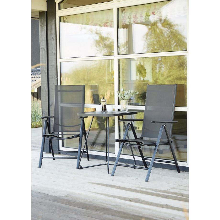 SCHOU Chaise de jardin LIV 6 positions, noir  