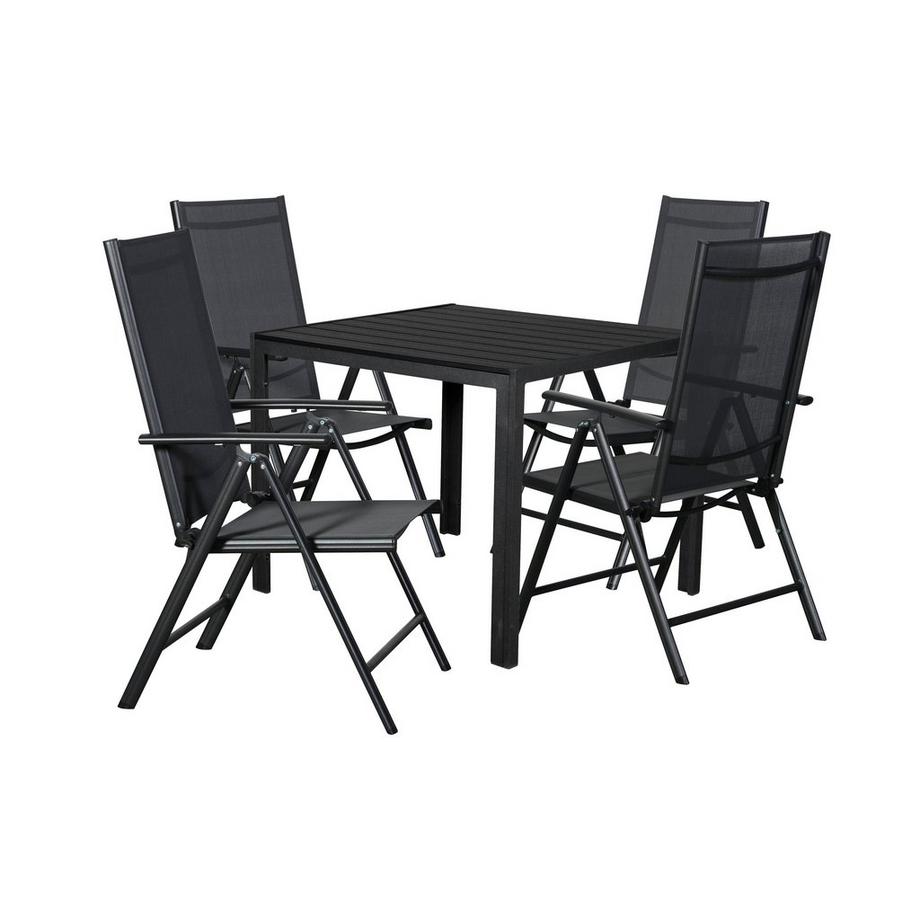 SCHOU Chaise de jardin LIV 6 positions, noir  