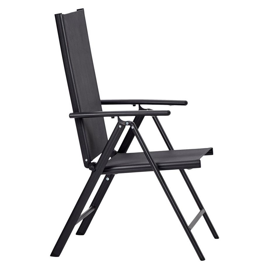 SCHOU Chaise de jardin LIV 6 positions, noir  