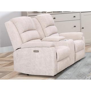 Vente-unique Relaxsofa elektrisch 2-Sitzer - Stoff - Beige - NEVERS  