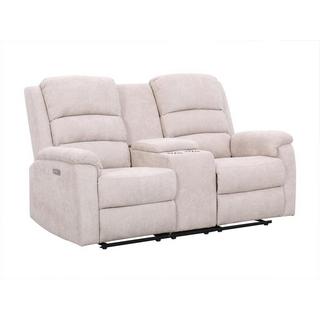 Vente-unique Relaxsofa elektrisch 2-Sitzer - Stoff - Beige - NEVERS  