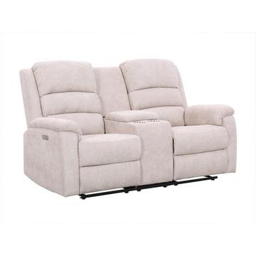 Relaxsofa elektrisch 2-Sitzer - Stoff - Beige - NEVERS