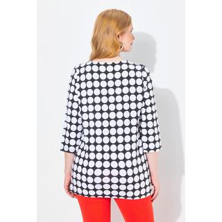 Ulla Popken  Shirt, Dots, A-Linie, Rundhals, 3/4-Arm, Pima Cotton 