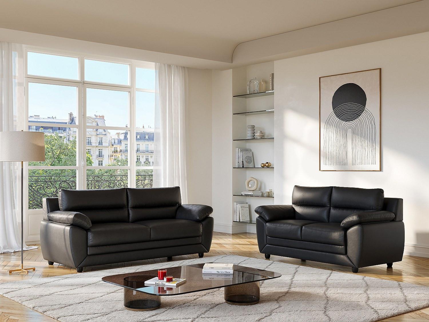 Vente-unique Couchgarnitur 3+2 Kunstleder MANOA  