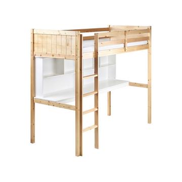 Letto matrimoniale alto con scrivania en Legno di pino Scandinavo FOUCAMONT