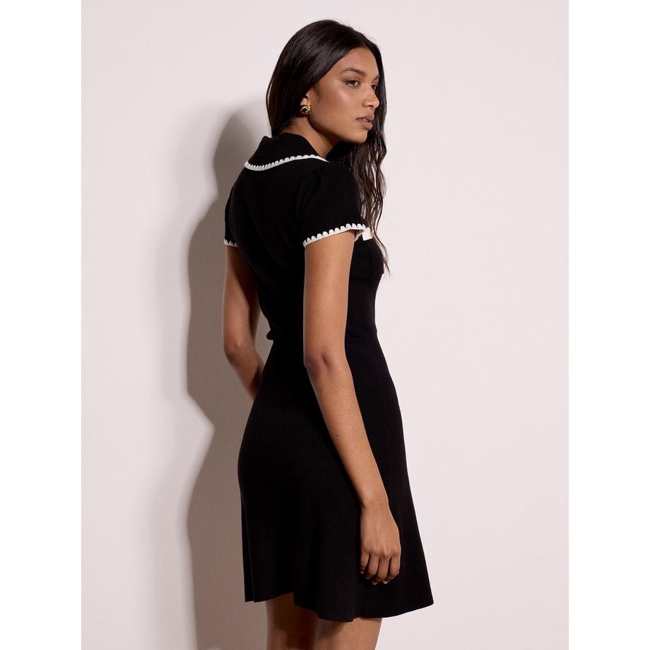 APRICOT Abito corto in maglia con punto a festone  