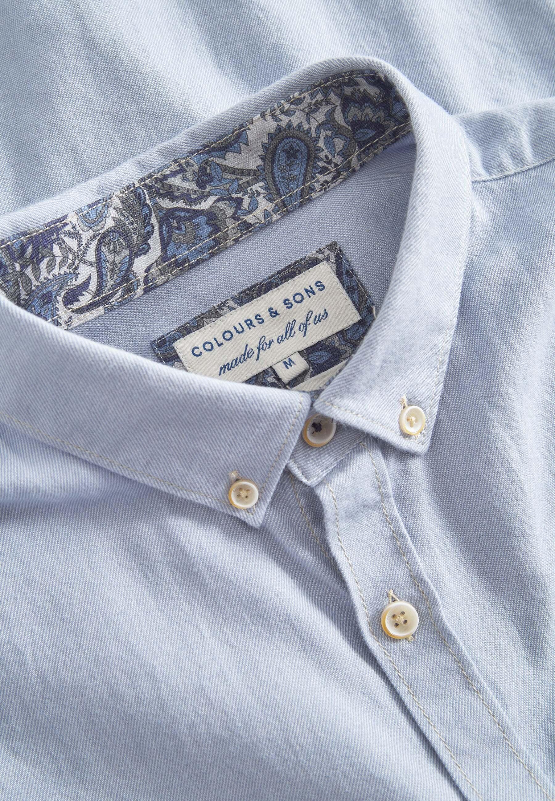 Colours & Sons Camicia a maniche lunghe in twill spazzolato  