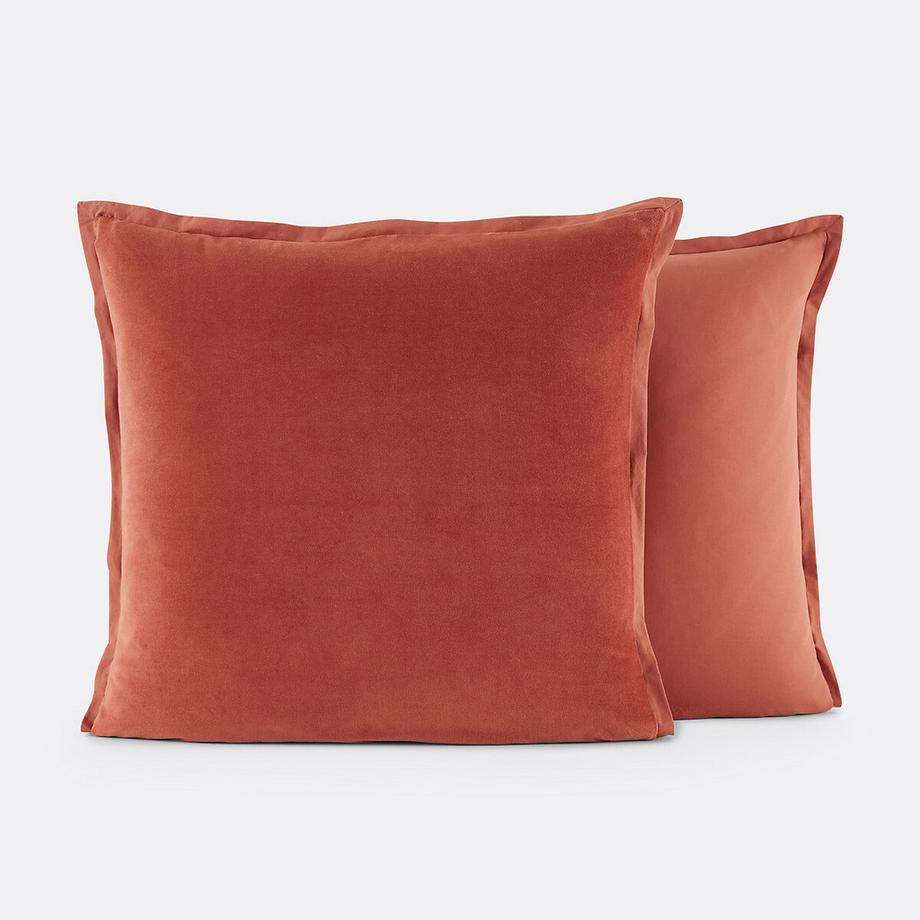 La Redoute Intérieurs Noria Taie d'Oreiller Réversible Velours Coton Lavé  