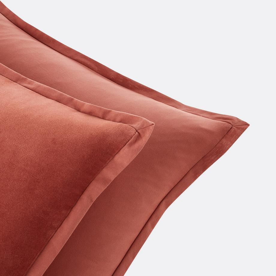 La Redoute Intérieurs Noria Taie d'Oreiller Réversible Velours Coton Lavé  