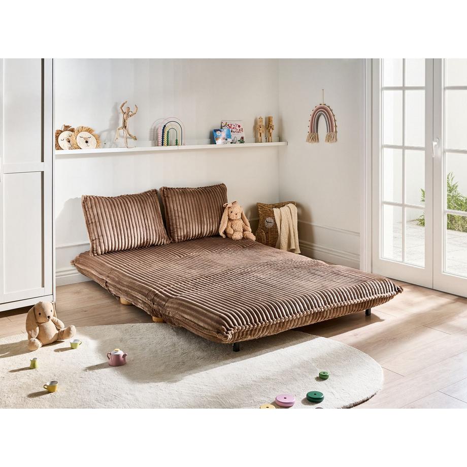 Beliani Canapé-lit en Velours côtelé Moderne ABISKO  