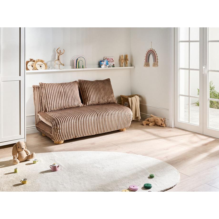 Beliani Canapé-lit en Velours côtelé Moderne ABISKO  