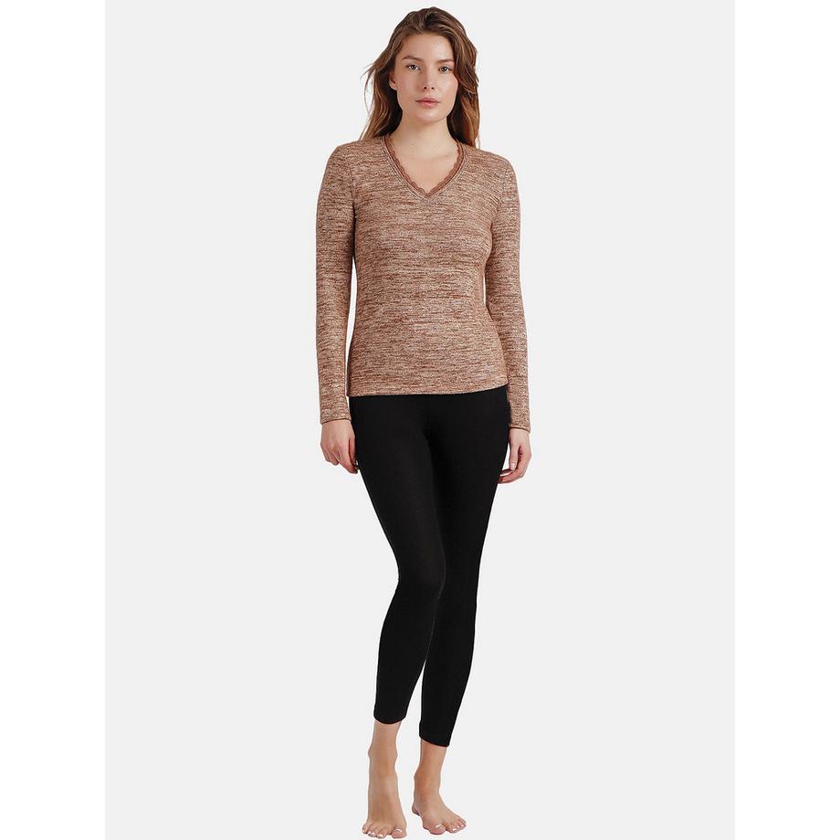 Admas Langarm V-Ausschnitt Top Puntilla  