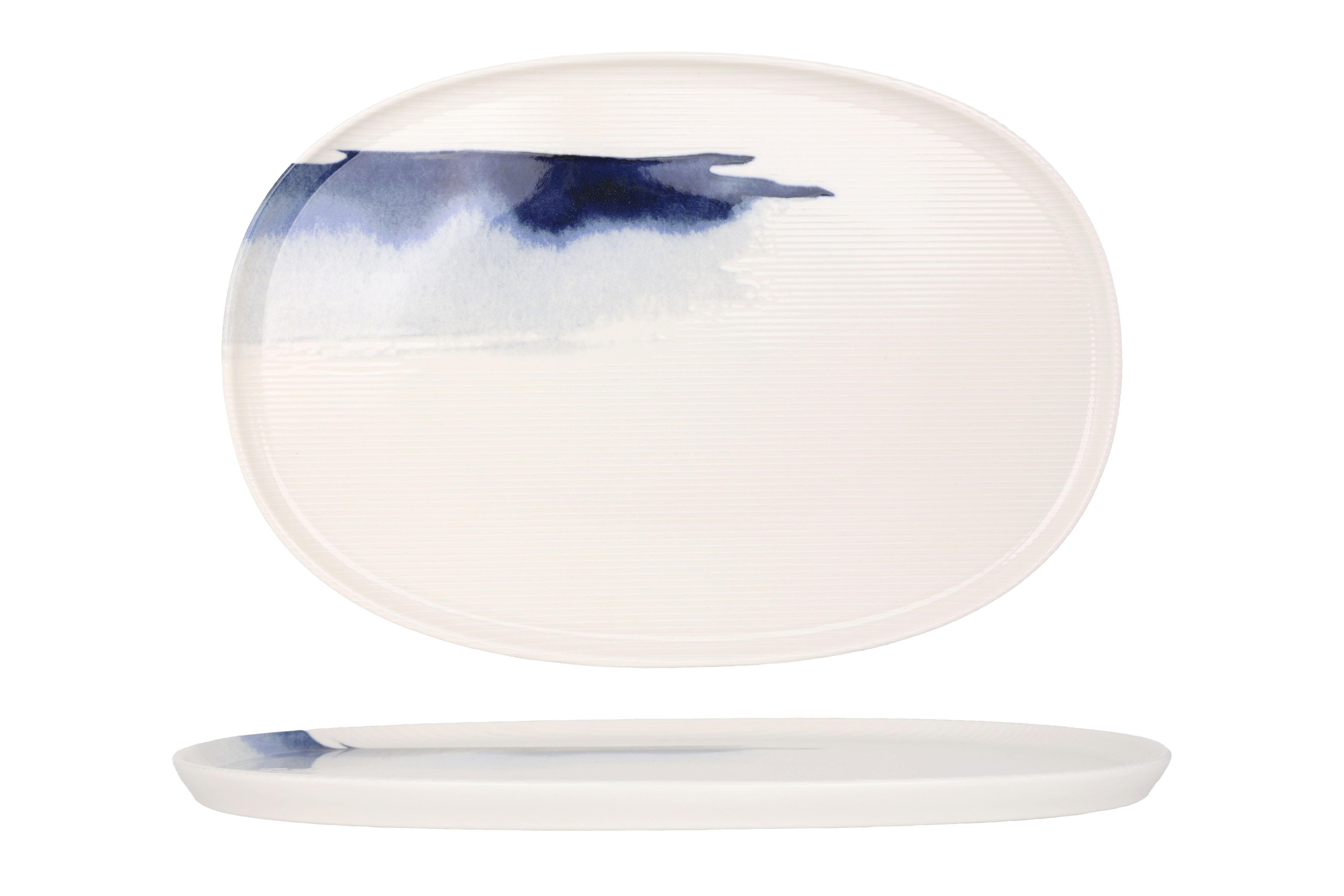 Bonna  Assiette de service - Blue Wave -  Porcelaine - lot de 2 