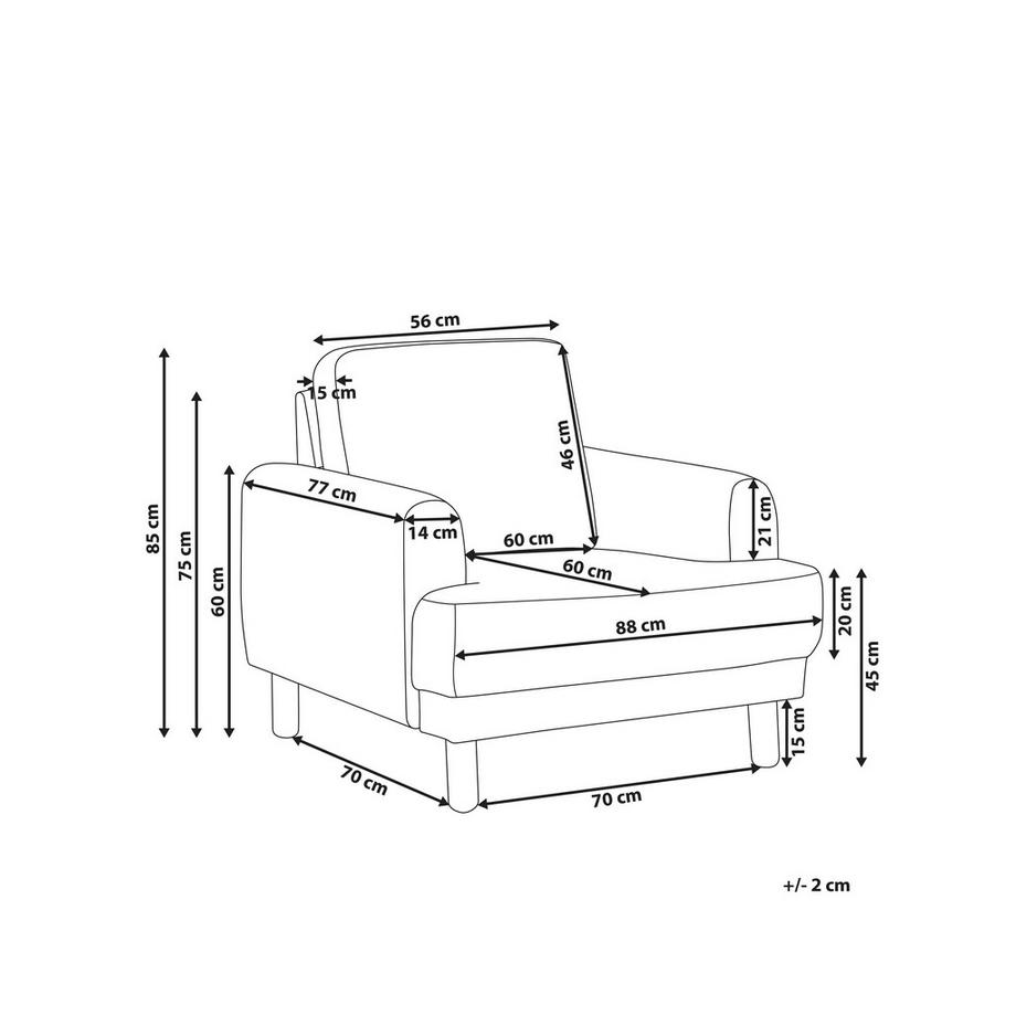 Beliani Sessel aus Cord Retro TUVE  