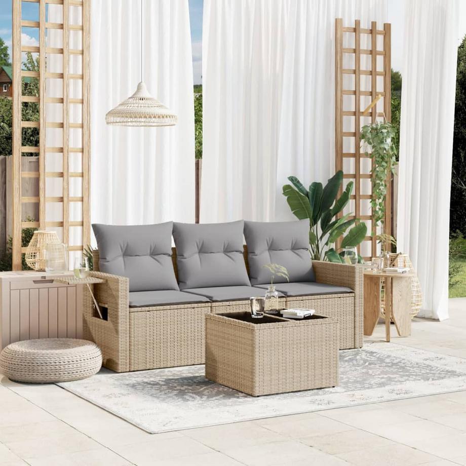 VidaXL Ensemble de canapés de jardin rotin synthétique  