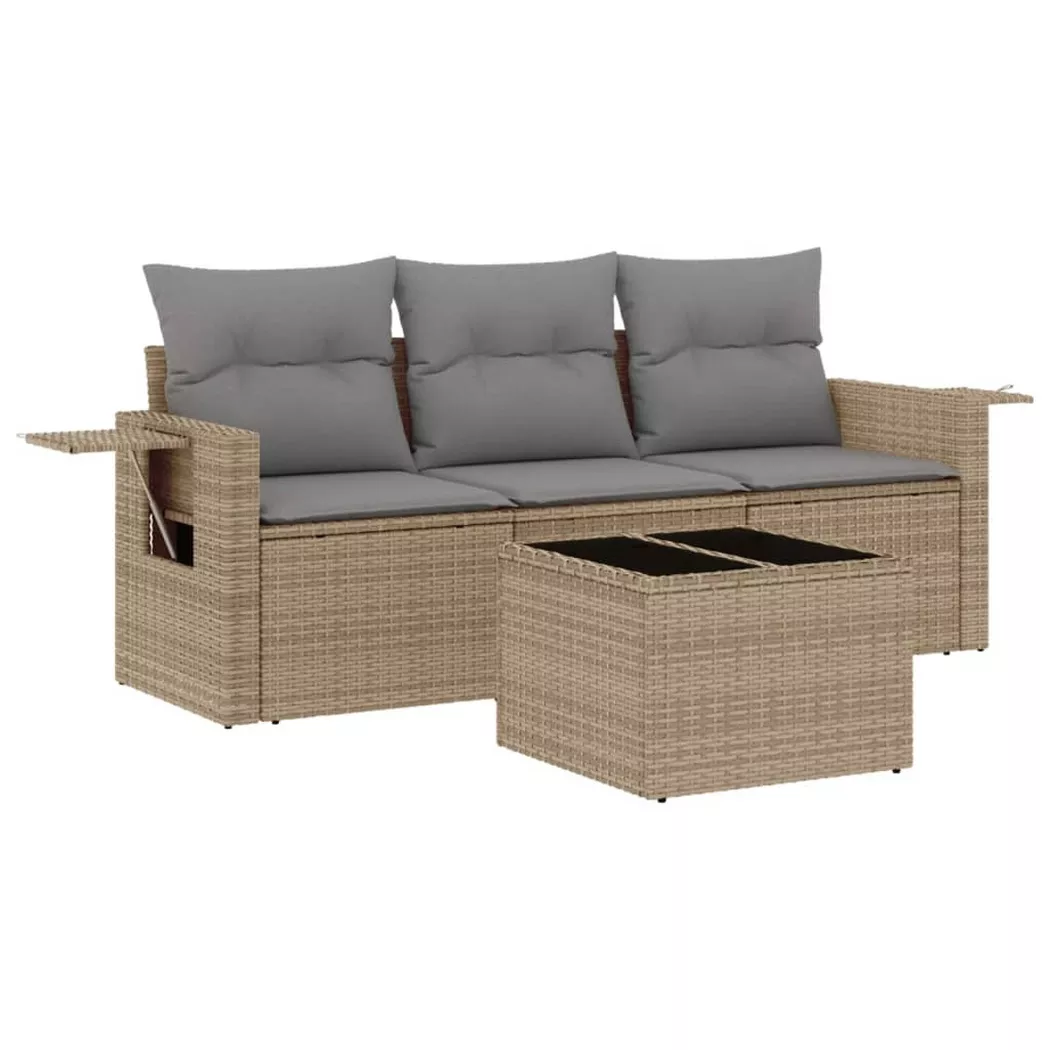 VidaXL - set divano da giardino Polirattan, One Size, Beige