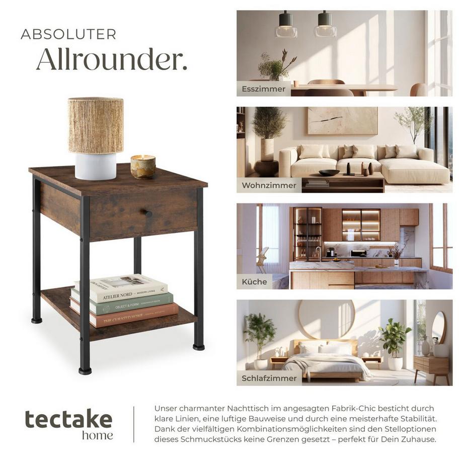 Tectake Table de chevet Bradford  