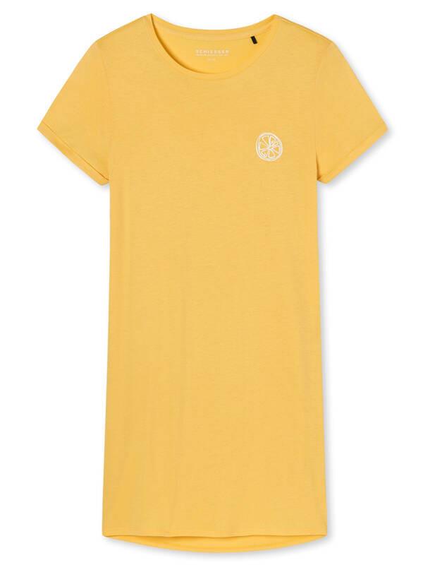 Schiesser Camicia da Notte Stampa Limone  