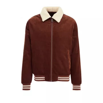 Blouson D’aviateur En Velours Côtelé À Col Sherpa Homme