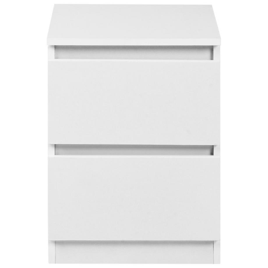 Beliani Nachttisch mit 2 Schubladen aus Faserplatte Minimalistisch WINNIPEG  