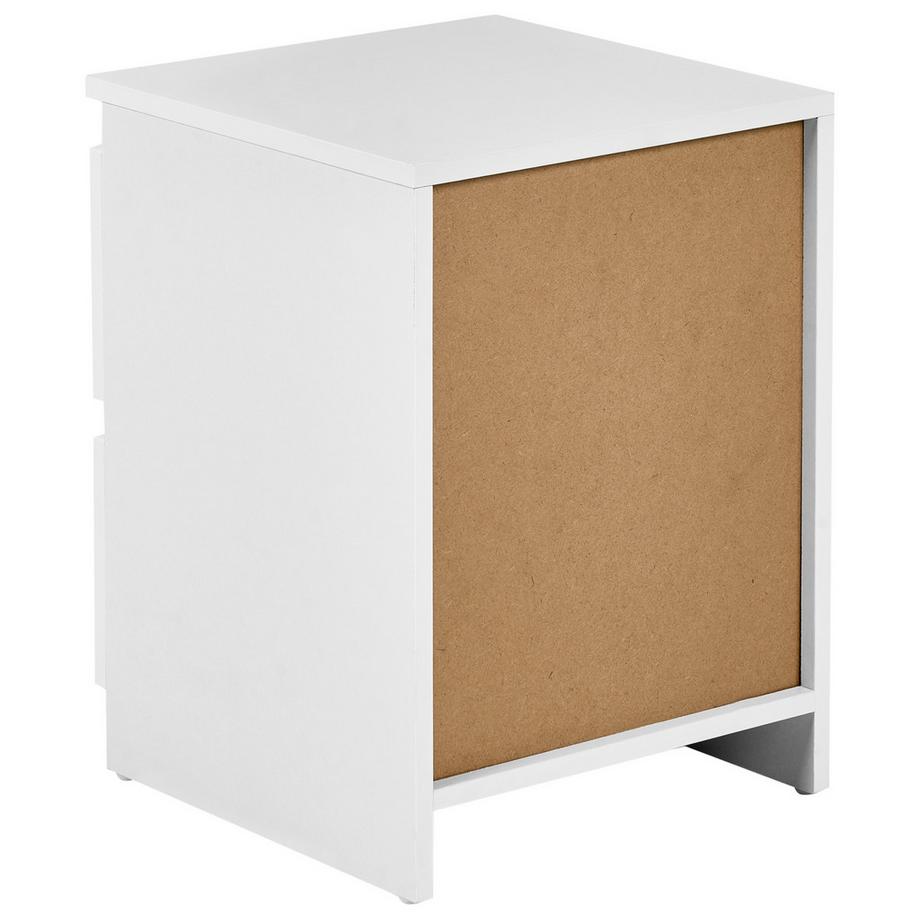 Beliani Nachttisch mit 2 Schubladen aus Faserplatte Minimalistisch WINNIPEG  