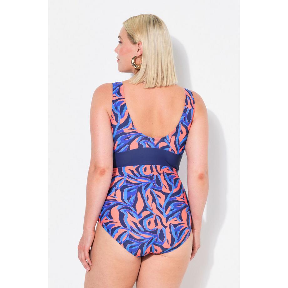 Ulla Popken Korallen V-Ausschnitt Softcup Badeanzug  