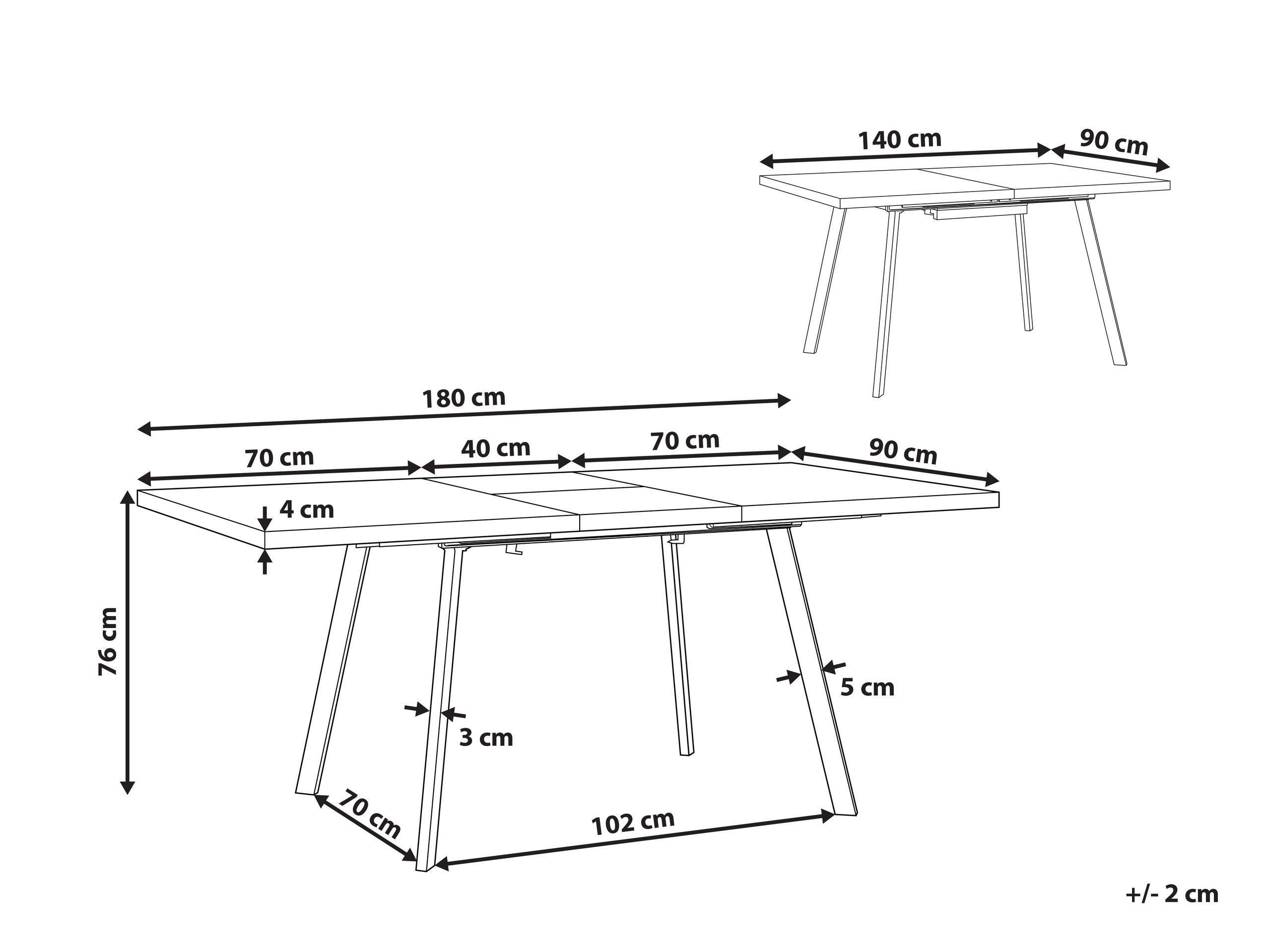 Beliani Table de repas en MDF Traditionnel HARLOW  