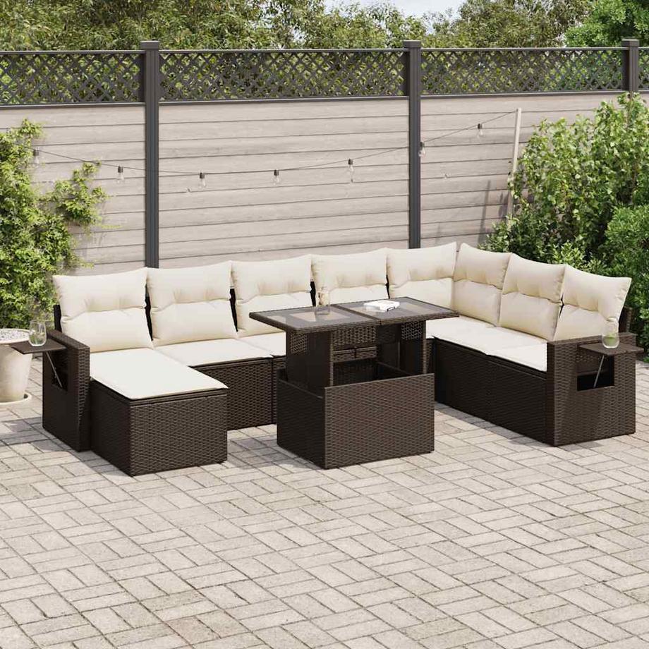 VidaXL Ensemble de canapés de jardin rotin synthétique  
