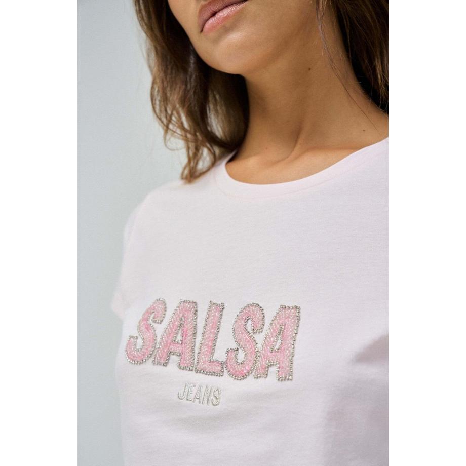 Salsa Jeans Institutional Beaded Branding T-Shirt  