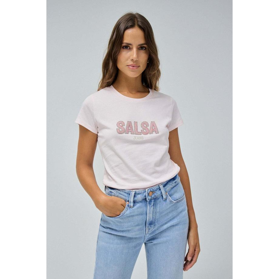Salsa Jeans Institutional Beaded Branding T-Shirt  