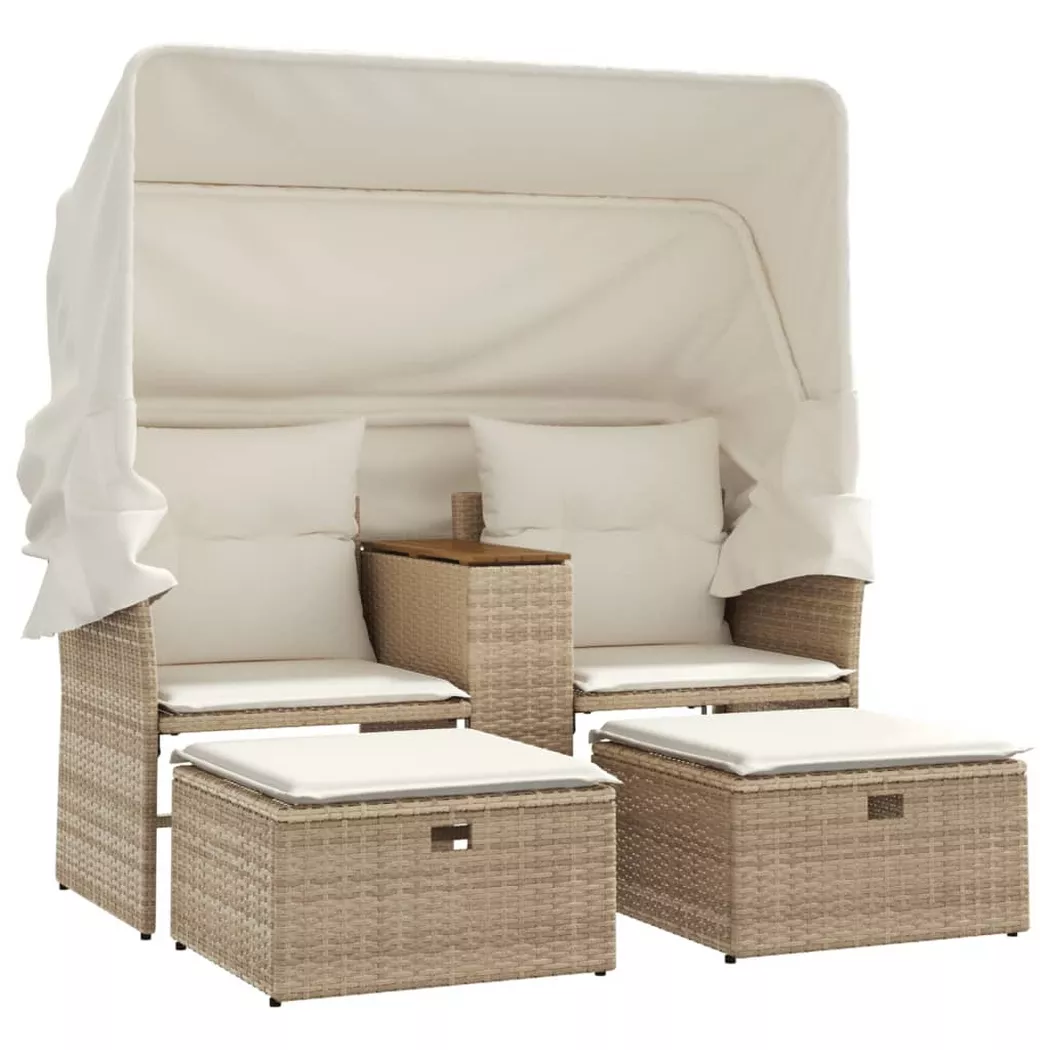 VidaXL - Gartensofa poly-rattan, One Size, Beige