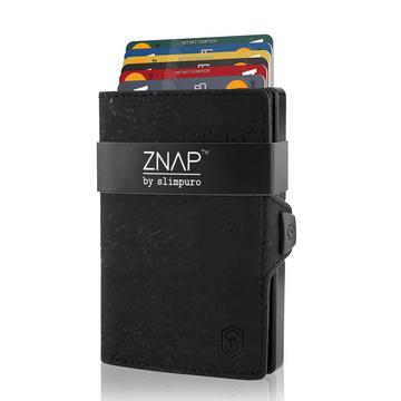 Portefeuille ZNAP liège cuir noir pour 8 cartes