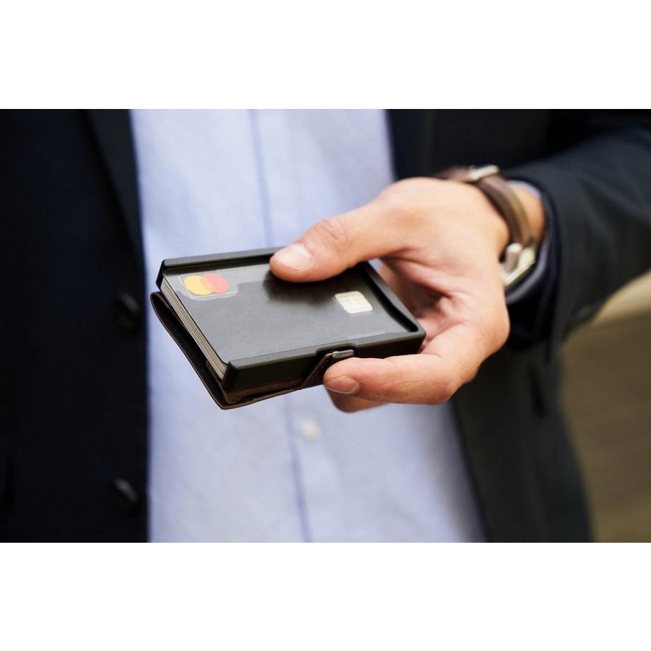 ZNAP Korkleder Geldbörse Schwarz für 8 Karten  