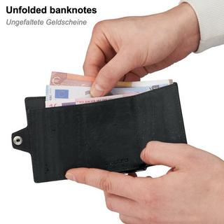 ZNAP Korkleder Geldbörse Schwarz für 8 Karten  